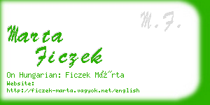 marta ficzek business card